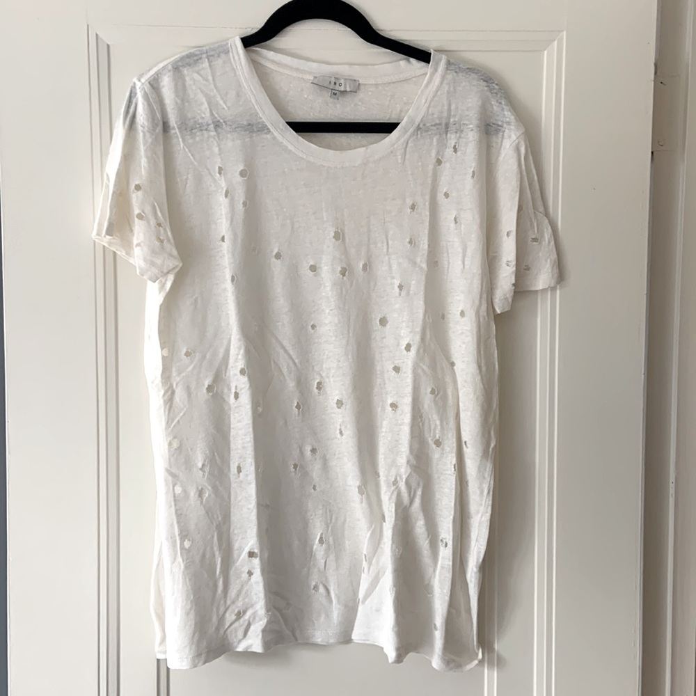 IRO White Distressed T-shirt